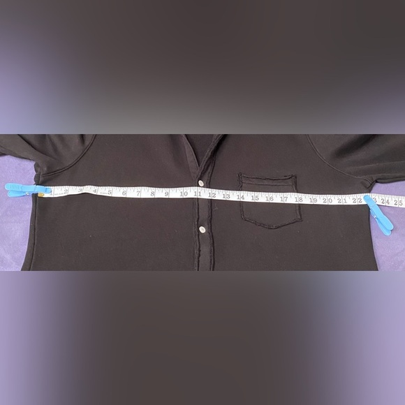 Frank & Eileen Eileen Button-Up Shirt TRIPLE FLEECE Size: M Black - Picture 15 of 16
